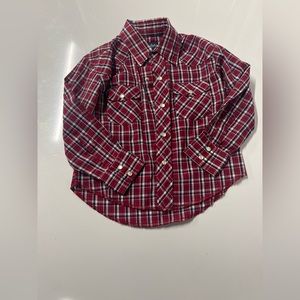 Wrangler Boy’s Button Down Plaid Western Shirt
Size XS 3-4